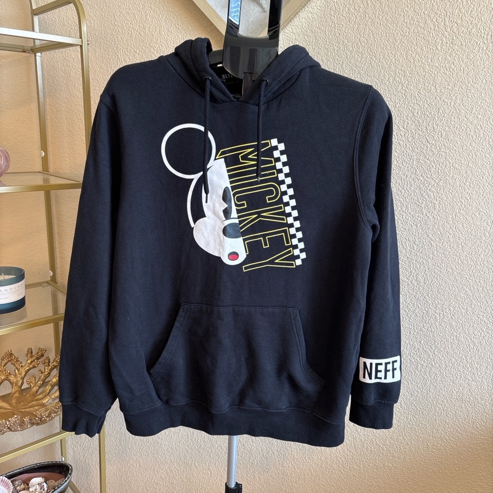 Disney‎ x Neff Mickey Mouse Hoodie Medium Black Checkerboard Graphic